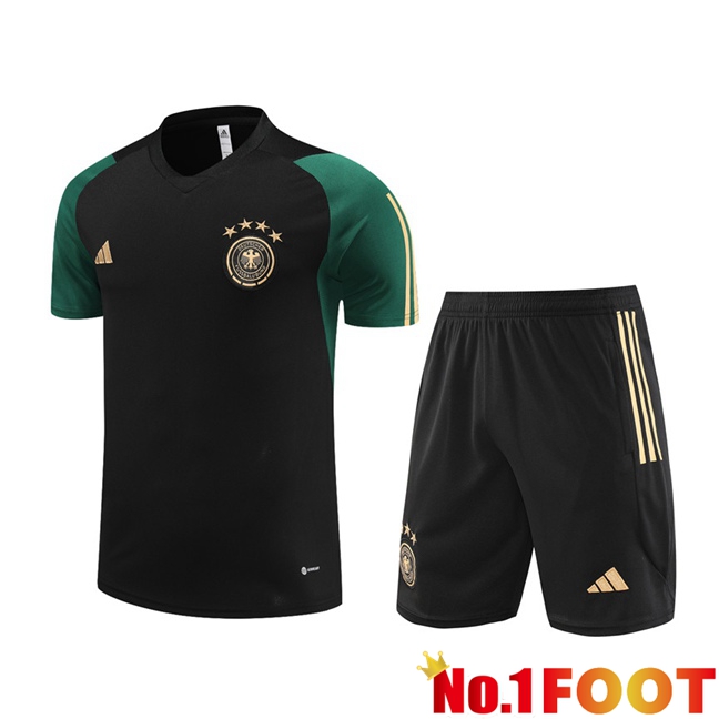 Germany Training T Shirt + Shorts Black 2023/2024