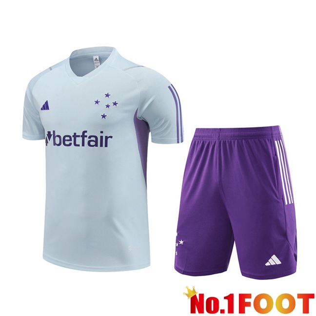 Cruzeiro EC Training T Shirt + Shorts Grey 2023/2024