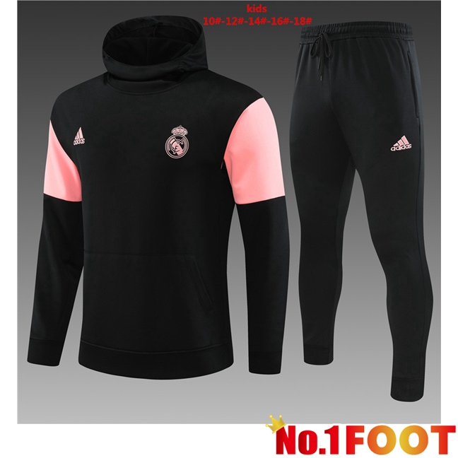 Real Madrid Kids Training Tracksuit Hoodie Black 2023/2024