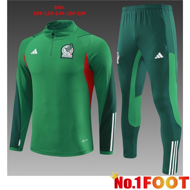 Mexico Kids Training Tracksuit Suit Green 2023/2024