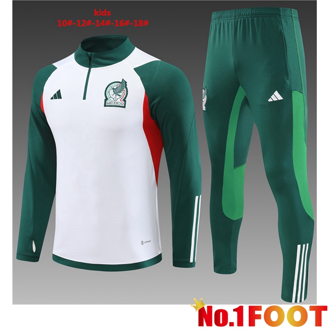 Mexico Kids Training Tracksuit Suit White 2023/2024