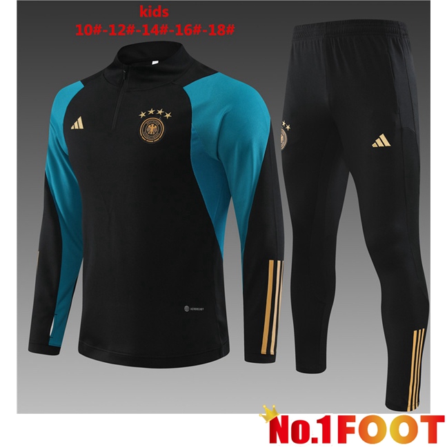 Germany Kids Training Tracksuit Suit Black 2023/2024