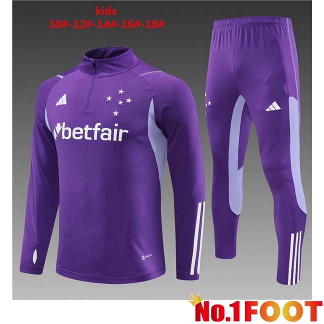 Cruzeiro EC Kids Training Tracksuit Suit Purple 2023/2024