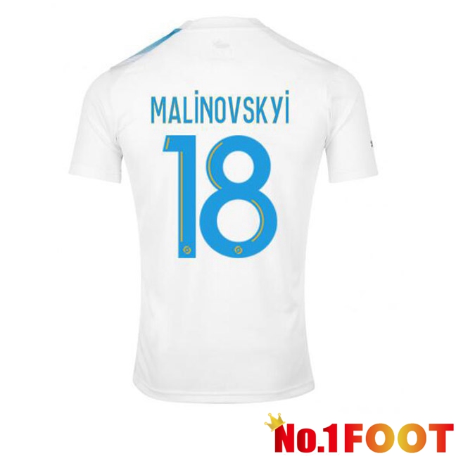 Marseille OM (MALINOVSKYI 18) Football Jersey 30th Anniversary Edition White Blue 2022/2023