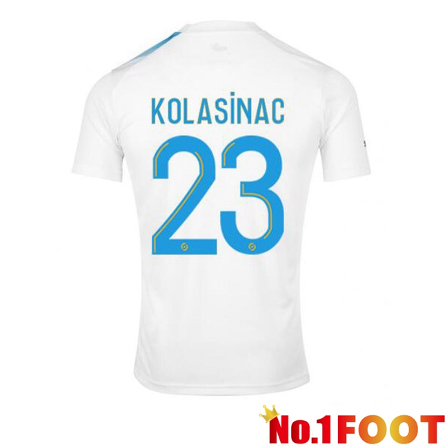 Marseille OM (KOLASINAC 23) Football Jersey 30th Anniversary Edition White Blue 2022/2023