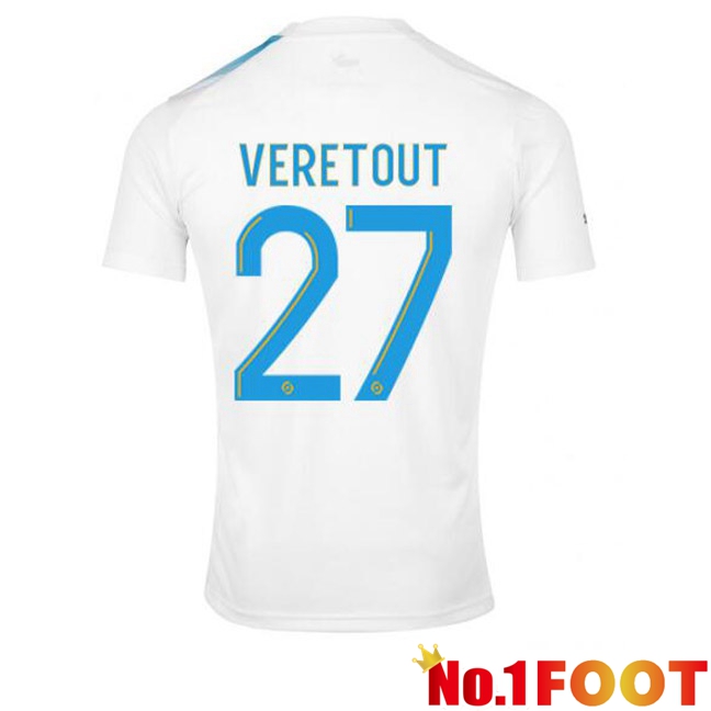 Marseille OM (VERETOUT 27) Football Jersey 30th Anniversary Edition White Blue 2022/2023