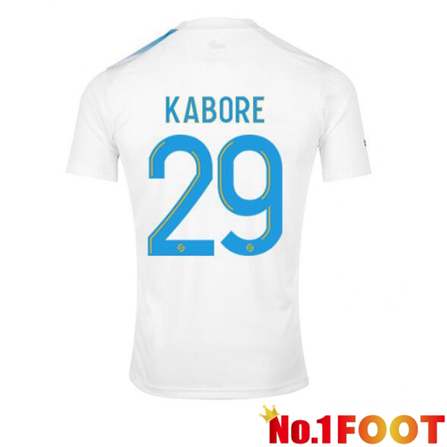 Marseille OM (KABORE 29) Football Jersey 30th Anniversary Edition White Blue 2022/2023