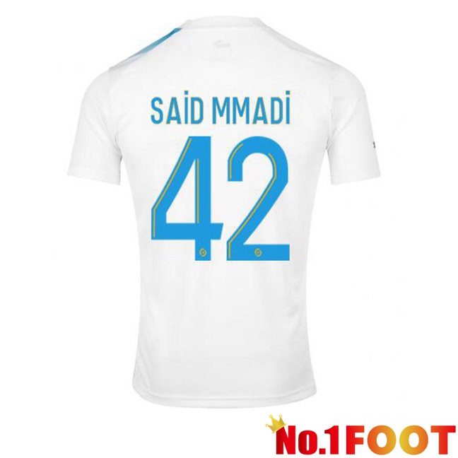 Marseille OM (SAID MMADI 42) Football Jersey 30th Anniversary Edition White Blue 2022/2023