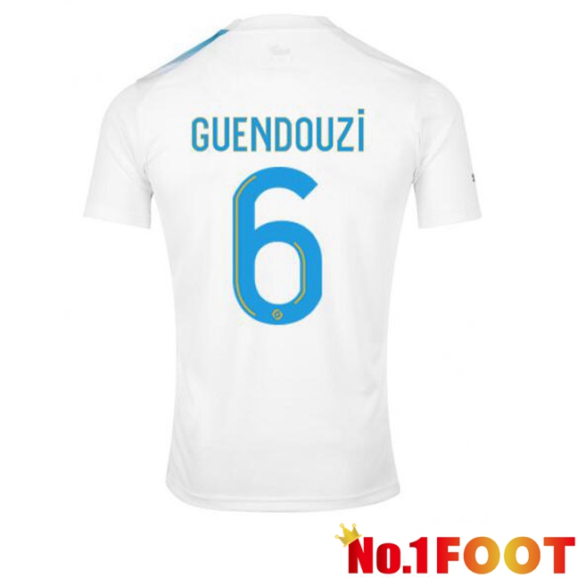 Marseille OM (GUENDOUZI 6) Football Jersey 30th Anniversary Edition White Blue 2022/2023