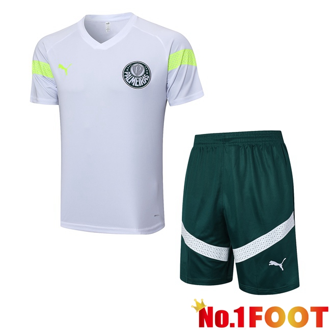 Palmeiras Training T Shirt + Shorts White 2023/2024