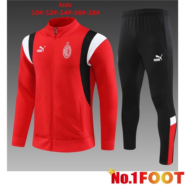 AC Milan Kids Training Jacket Suit Red 2023/2024