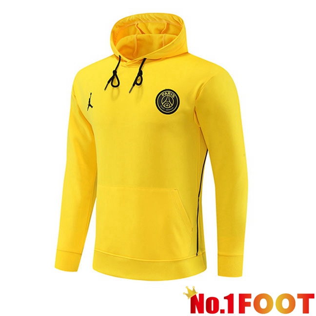 JORDAN Paris PSG Training Sweatshirt Hoodie Yellow 2023/2024