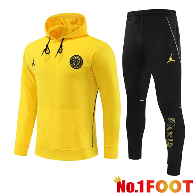 JORDAN Paris PSG Training Tracksuit Hoodie Yellow 2023/2024