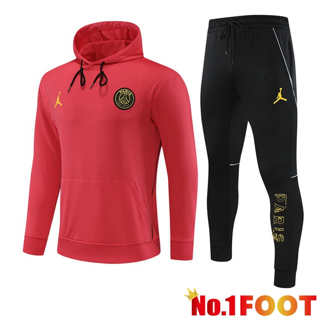 JORDAN Paris PSG Training Tracksuit Hoodie Red 2023/2024