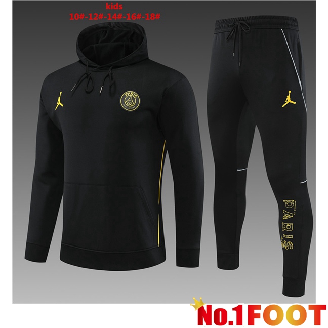 JORDAN Paris PSG Kids Training Tracksuit Hoodie Black 2023/2024