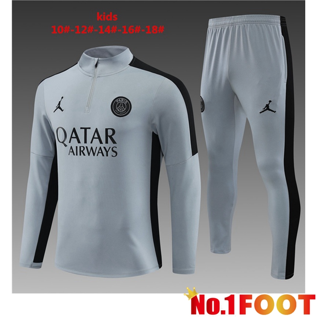 JORDAN Paris PSG Kids Training Tracksuit Suit Grey 2023/2024