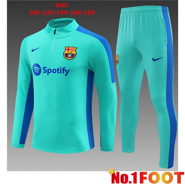 FC Barcelona Kids Training Tracksuit Suit Cyan 2023/2024