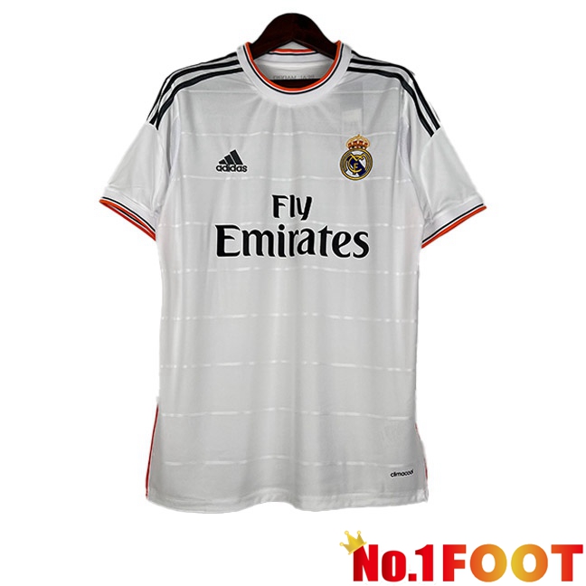 Real Madrid Retro Football Jersey Home White 2013-2014