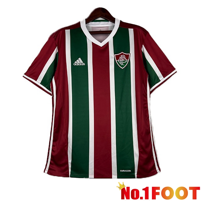 Fluminense Retro Football Jersey Home Red Green 2016-2017