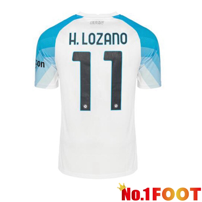 SSC Napoli (H.Lozano 11) Football Jersey Face Game Blue White 2022/2023