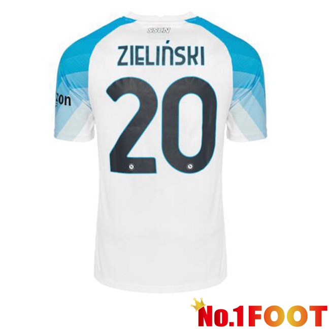 SSC Napoli (Zielinski 20) Football Jersey Face Game Blue White 2022/2023