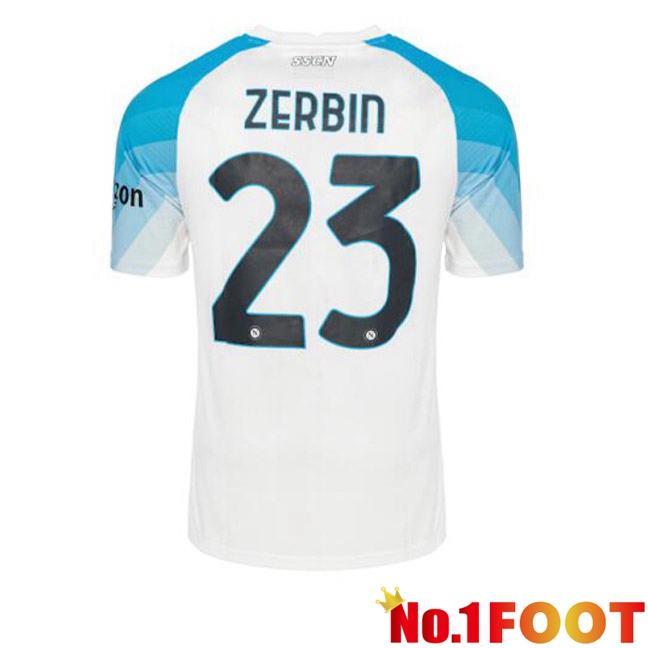 SSC Napoli (Zerbin 23) Football Jersey Face Game Blue White 2022/2023