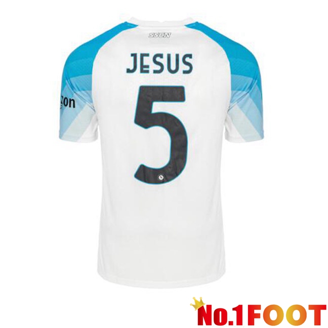 SSC Napoli (Jesus 5) Football Jersey Face Game Blue White 2022/2023