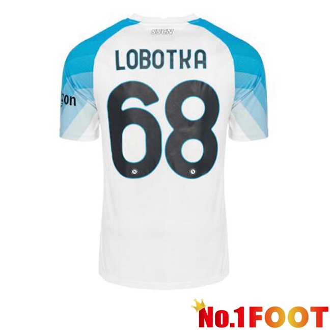 SSC Napoli (Lobotka 68) Football Jersey Face Game Blue White 2022/2023