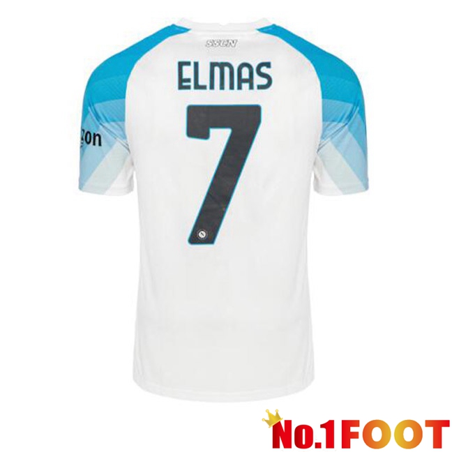 SSC Napoli (Elmas 7) Football Jersey Face Game Blue White 2022/2023