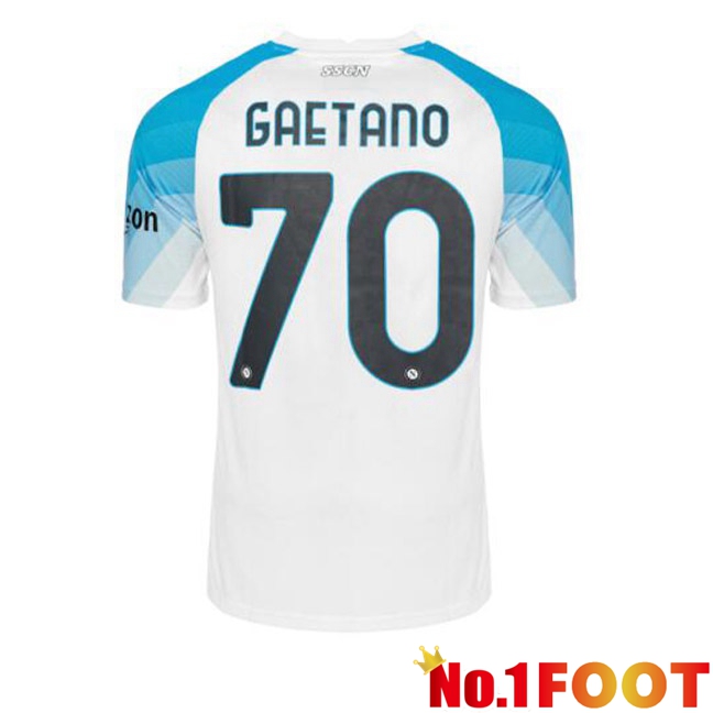 SSC Napoli (Gaetano 70) Football Jersey Face Game Blue White 2022/2023