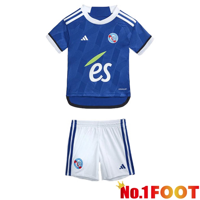 RC Strasbourg Alsace Kids Football Jersey Home Blue 2023/2024