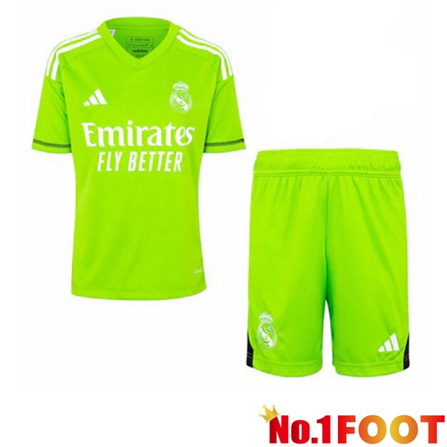 Real Madrid Kids Goalkeeper Football Jersey Green 2023/2024