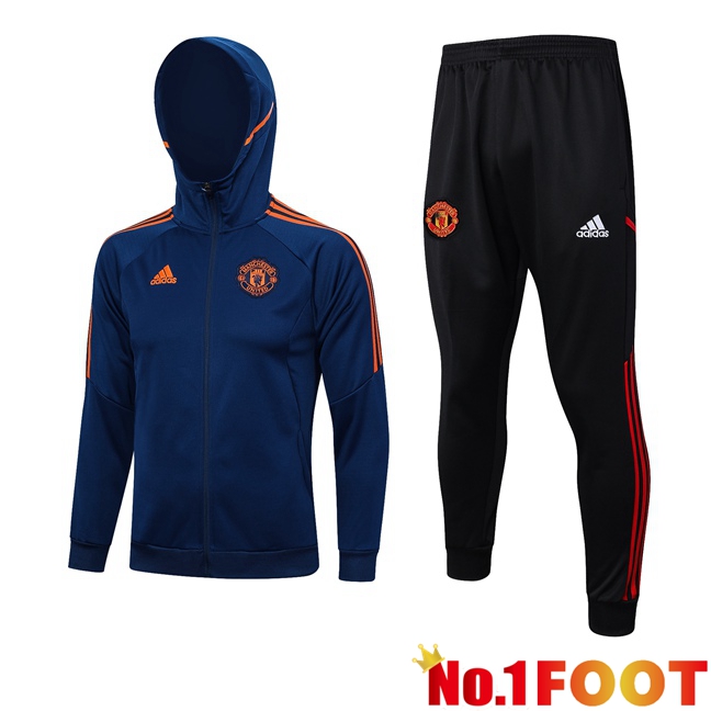 Manchester United Training Tracksuit Hoodie Blue 2023/2024