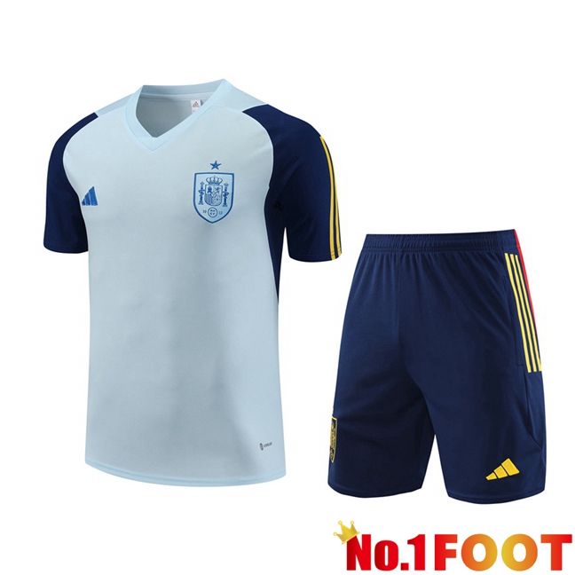 Spain Training T Shirt + Shorts Blue 2023/2024