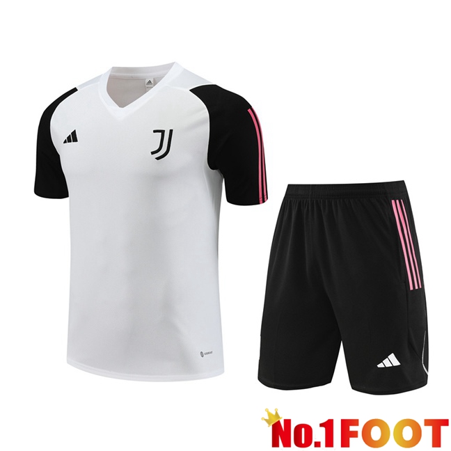 Juventus Training T Shirt + Shorts White 2023/2024