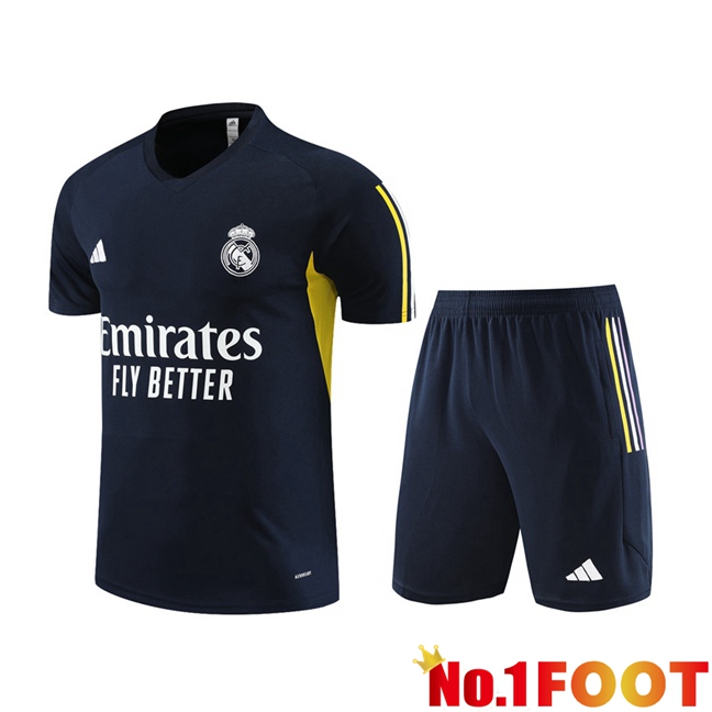 Real Madrid Training T Shirt + Shorts Royal Bluee 2023/2024