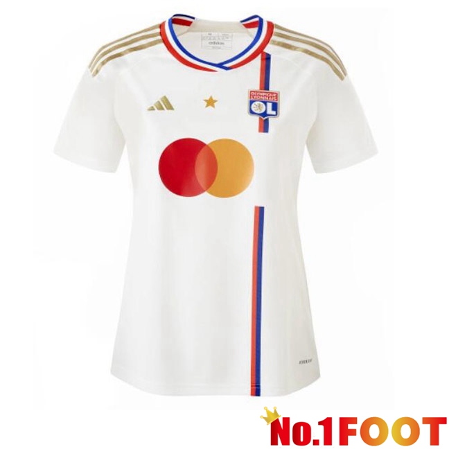 Lyon OL Womens Football Jersey Home White 2023/2024