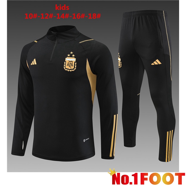 Argentina Kids Training Tracksuit Suit Black 2023/2024