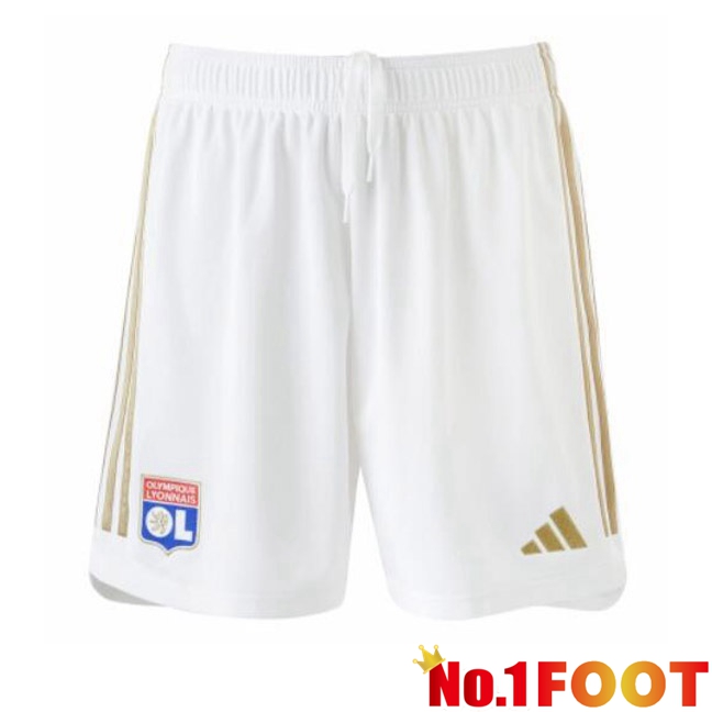 Lyon OL Football Shorts Home White 2023/2024