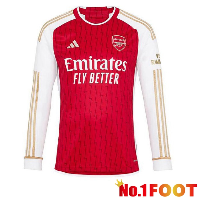 Arsenal Football Jersey Home Long Sleeve Red White 2023/2024