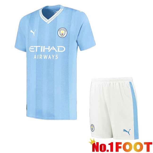 Manchester City Kids Football Jersey Home Blue 2023/2024