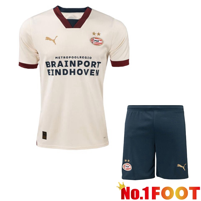 PSV Eindhoven Kids Football Jersey Away Brown 2023/2024