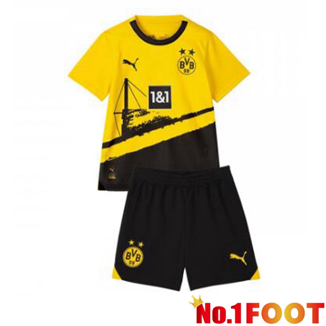 Dortmund BVB Kids Football Jersey Home Yellow Black 2023/2024