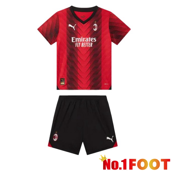 AC Milan Kids Football Jersey Home Red 2023/2024