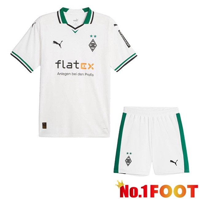 Monchengladbach Kids Football Jersey Home White 2023/2024