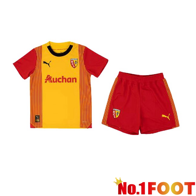 RC Lens Kids Football Jersey Home Yellow Red 2023/2024