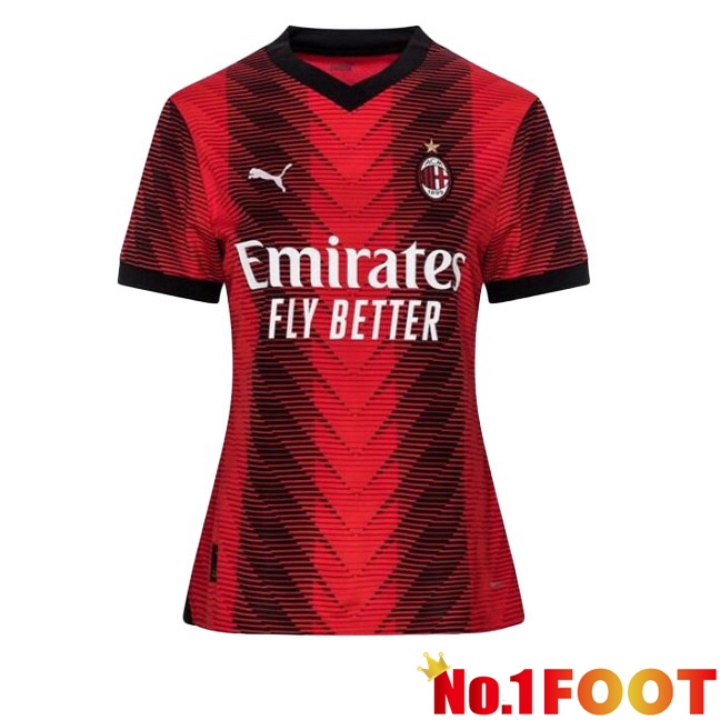 AC Milan Womens Football Jersey Home Red 2023/2024