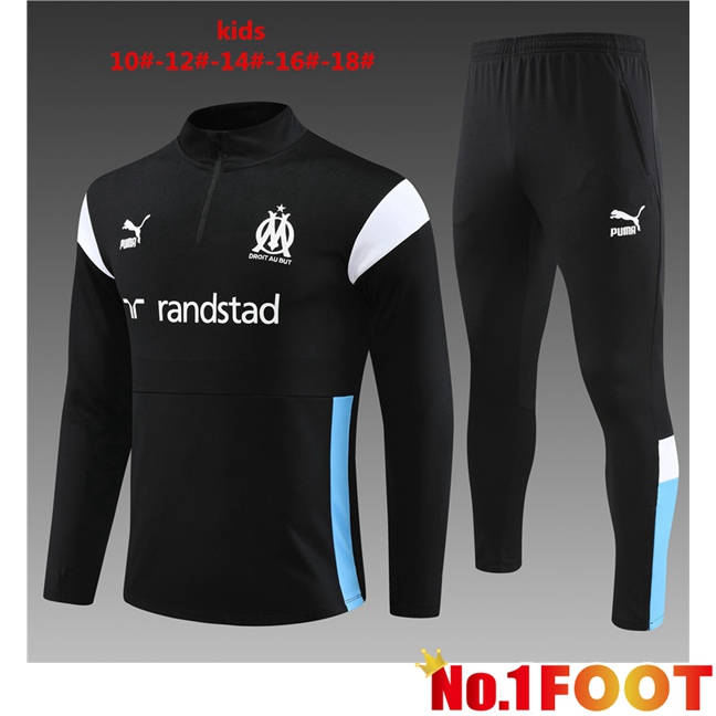 Marseille OM Kids Training Tracksuit Suit Black 2023/2024