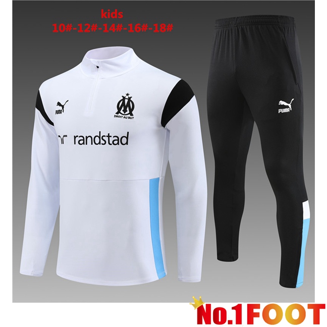 Marseille OM Kids Training Tracksuit Suit White 2023/2024