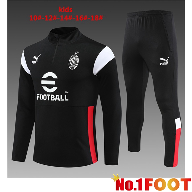 AC Milan Kids Training Tracksuit Suit Black 2023/2024